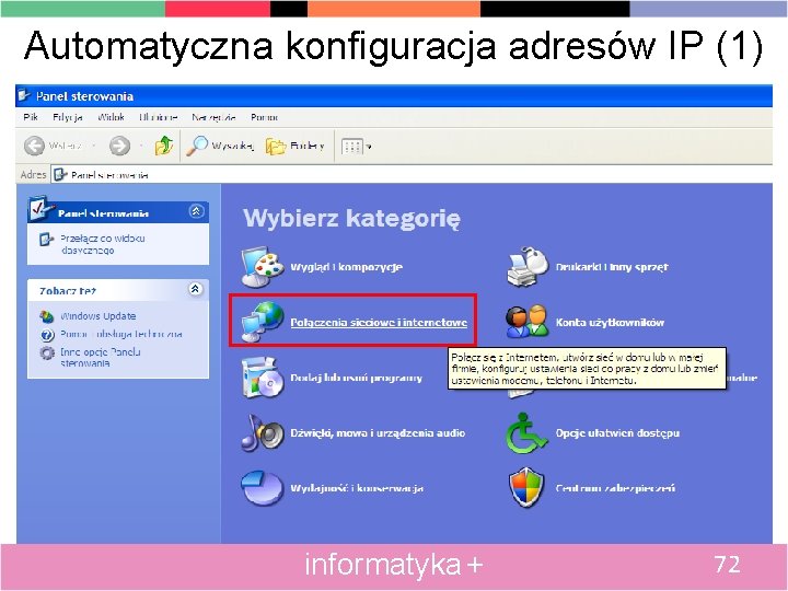 Automatyczna konfiguracja adresów IP (1) informatyka + 72 