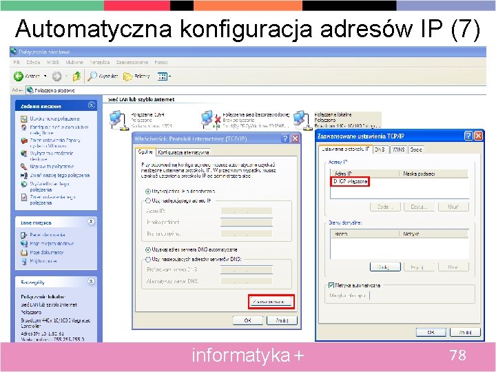 Automatyczna konfiguracja adresów IP (7) informatyka + 78 