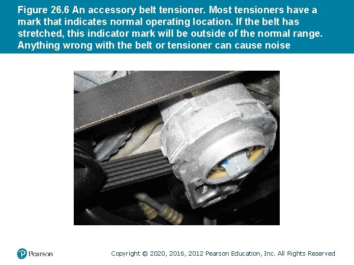 Figure 26. 6 An accessory belt tensioner. Most tensioners have a mark that indicates