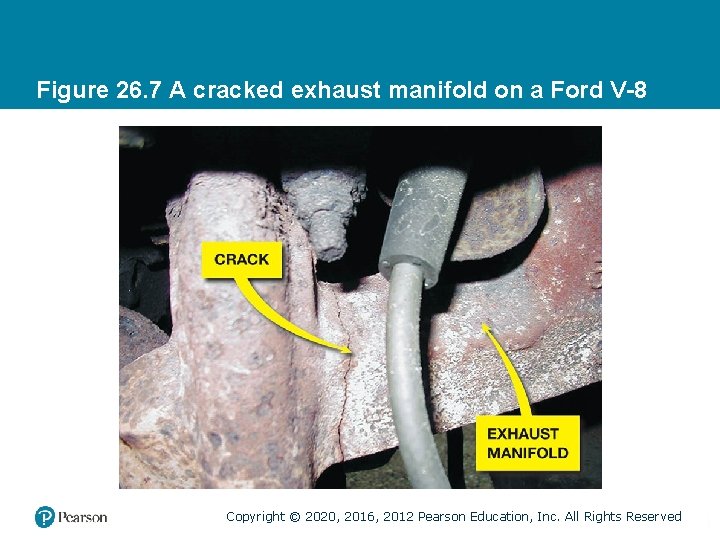 Figure 26. 7 A cracked exhaust manifold on a Ford V-8 Copyright © 2020,