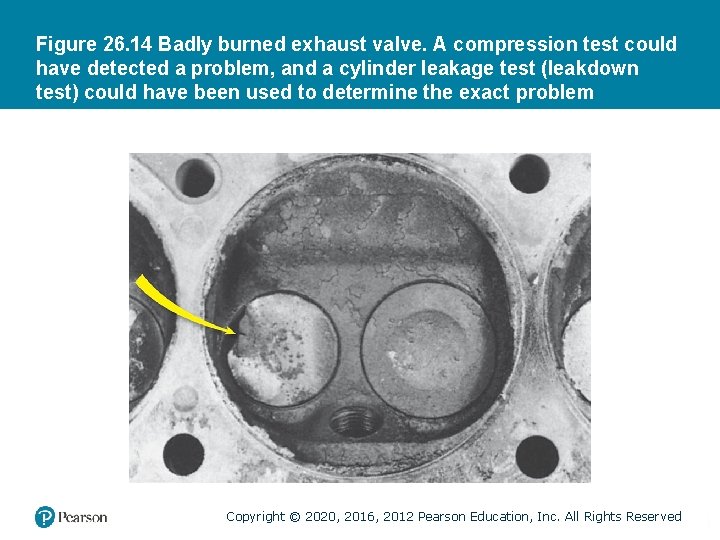 Figure 26. 14 Badly burned exhaust valve. A compression test could have detected a