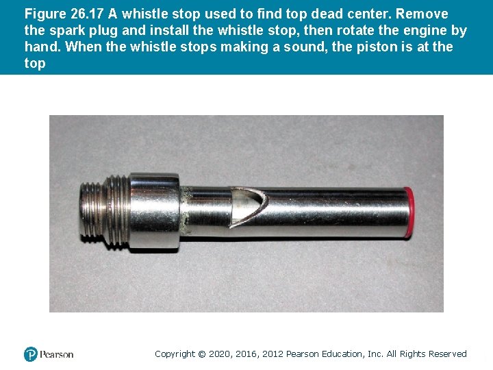 Figure 26. 17 A whistle stop used to find top dead center. Remove the