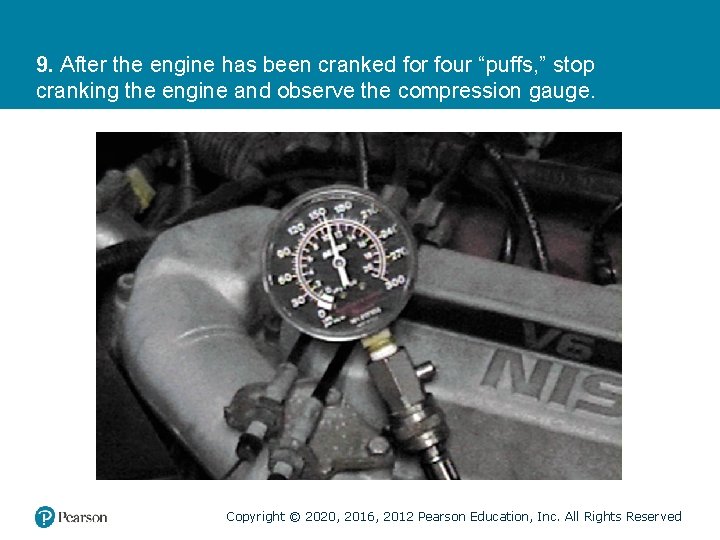 9. After the engine has been cranked for four “puffs, ” stop cranking the