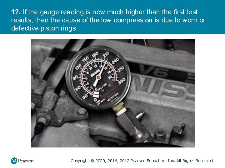 12. If the gauge reading is now much higher than the first test results,