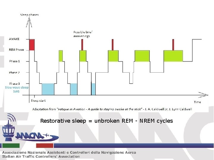 Restorative sleep = unbroken REM - NREM cycles 