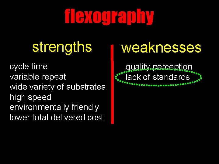 flexography strengths cycle time variable repeat wide variety of substrates high speed environmentally friendly