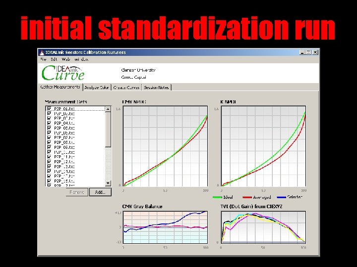 initial standardization run 
