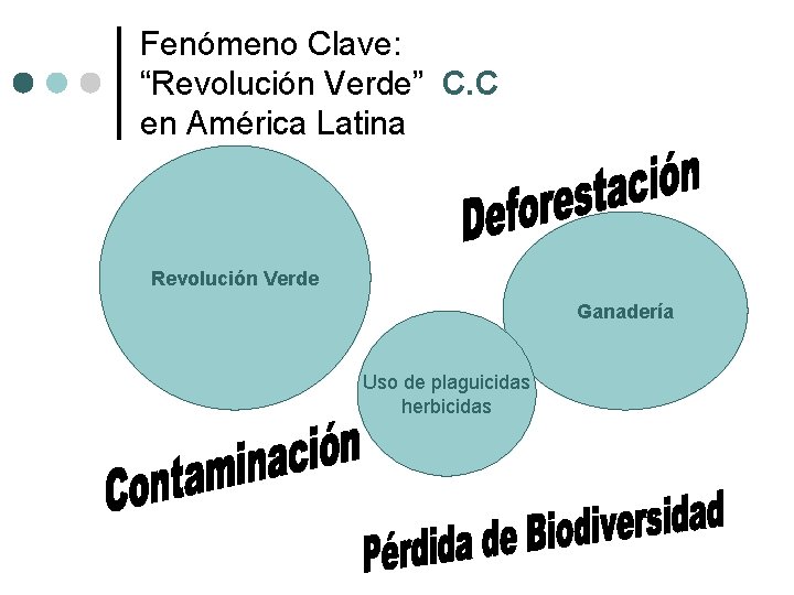 Fenómeno Clave: “Revolución Verde” C. C en América Latina Revolución Verde Ganadería Uso de