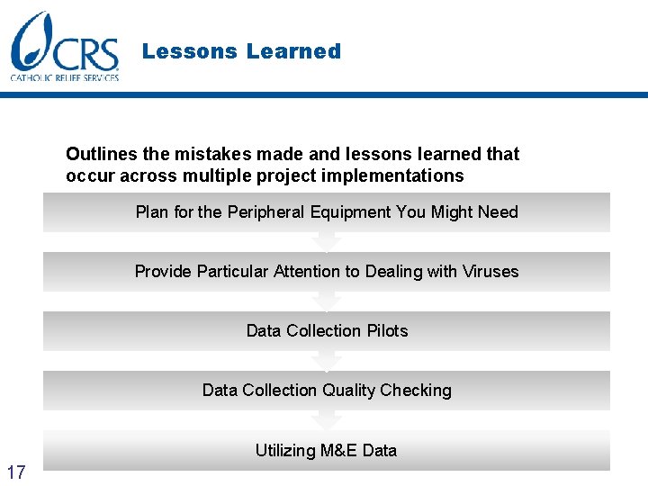 Lessons Learned Lessons learnt Outlines the mistakes made and lessons learned that occur across