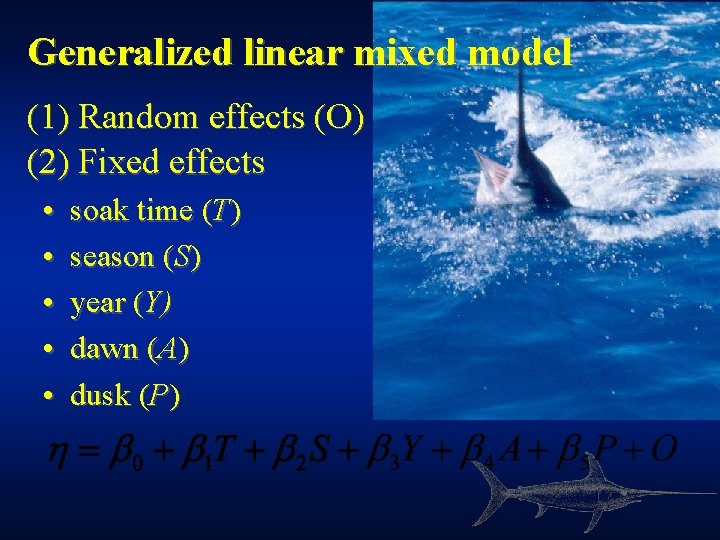 Generalized linear mixed model (1) Random effects (O) (2) Fixed effects • • •