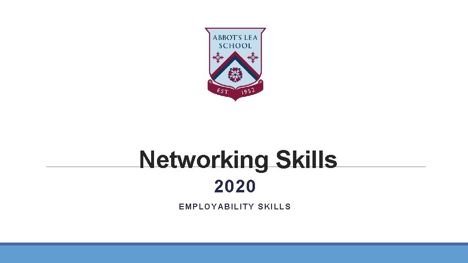 Networking Skills 2020 EMPLOYABILITY SKILLS 