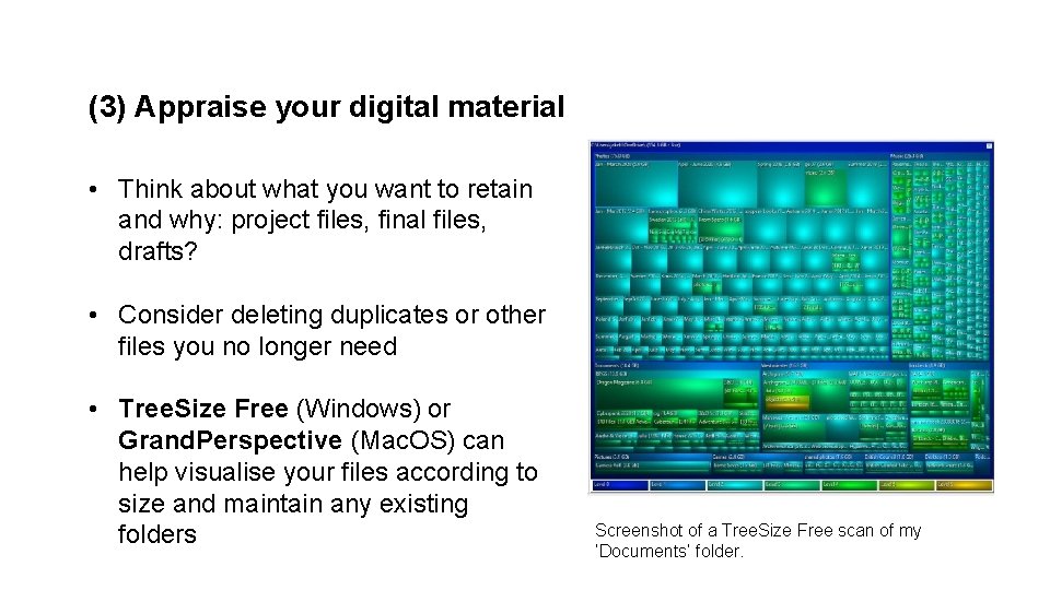 (3) Appraise your digital material • Think about what you want to retain and