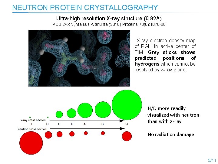 NEUTRON PROTEIN CRYSTALLOGRAPHY Ultra-high resolution X-ray structure (0. 82Å) PDB 2 VXN, Markus Alahuhta