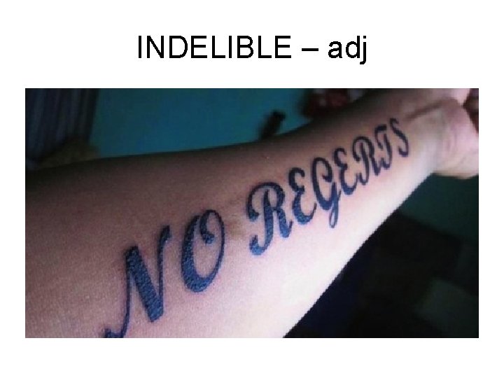 INDELIBLE – adj 