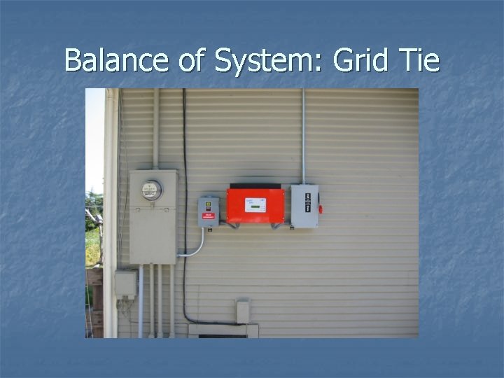 Balance of System: Grid Tie 
