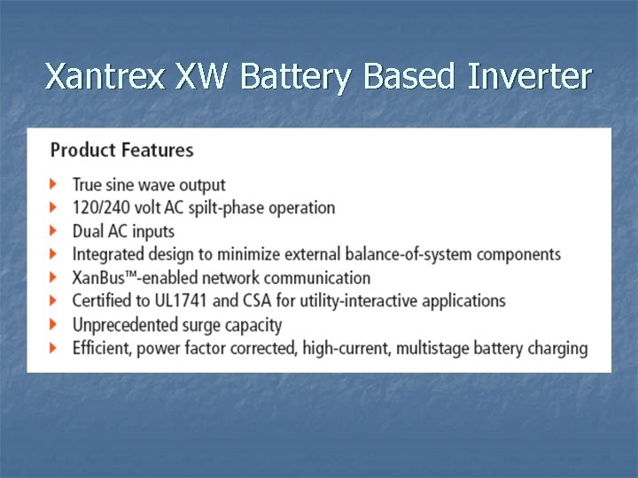 Xantrex XW Battery Based Inverter 