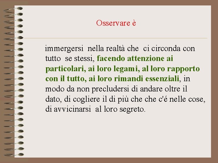 Osservare è immergersi nella realtà che ci circonda con tutto se stessi, facendo attenzione