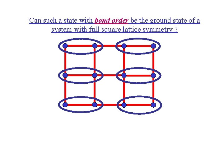Can such a state with bond order be the ground state of a system