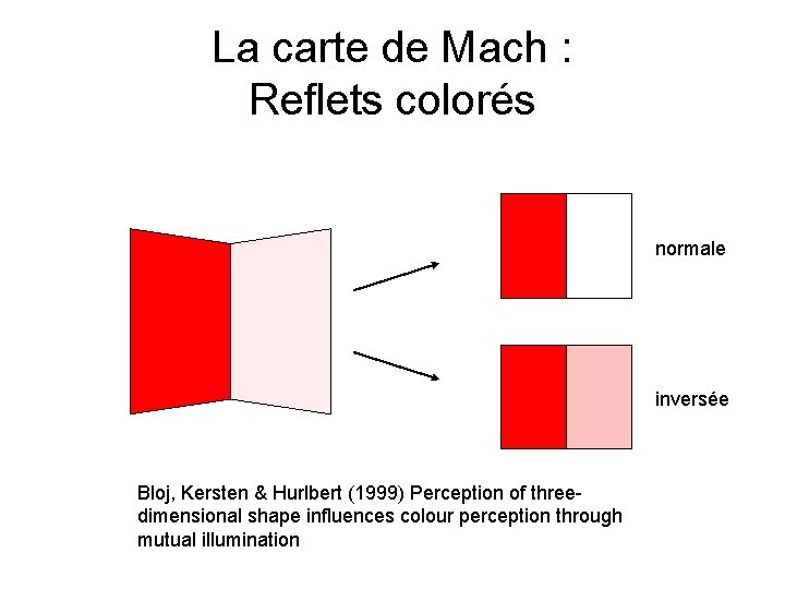 La carte de Mach : Re ets colorés normale inversée Bloj, Kersten & Hurlbert