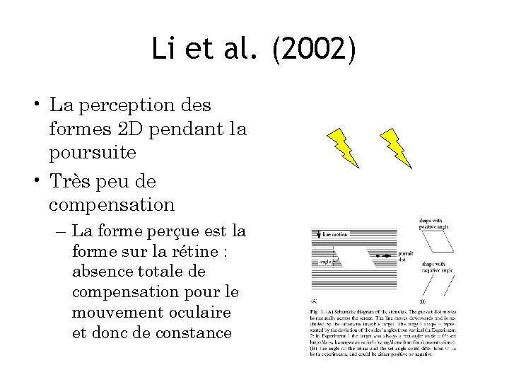 Li et al. (2002) • La perception des formes 2 D pendant la poursuite
