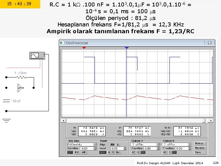 R. C = 1 k . 100 n. F = 1. 103. 0, 1 R. C = 1 k . 100 n. F = 1. 103. 0, 1
