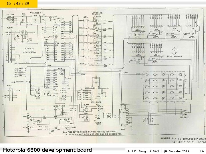 Motorola 6800 development board Prof. Dr. Sezgin ALSAN Lojik Devreler 2014 86 Motorola 6800 development board Prof. Dr. Sezgin ALSAN Lojik Devreler 2014 86