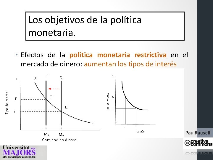 Los objetivos de la política monetaria. • Efectos de la política monetaria restrictiva en Los objetivos de la política monetaria. • Efectos de la política monetaria restrictiva en