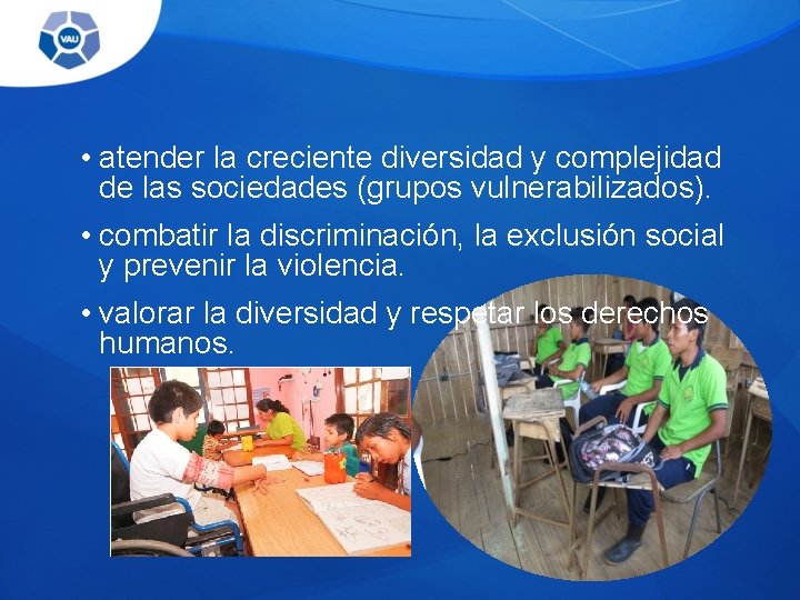  • atender la creciente diversidad y complejidad de las sociedades (grupos vulnerabilizados). •