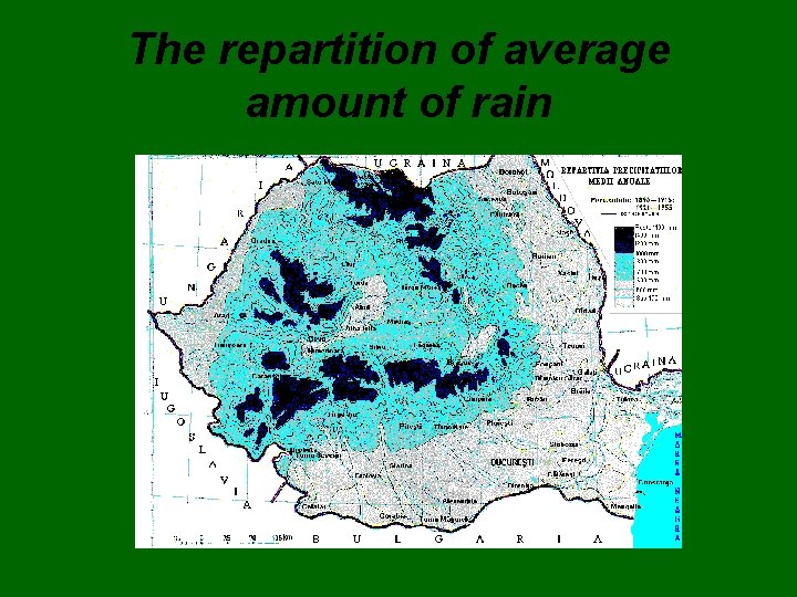 The repartition of average amount of rain 