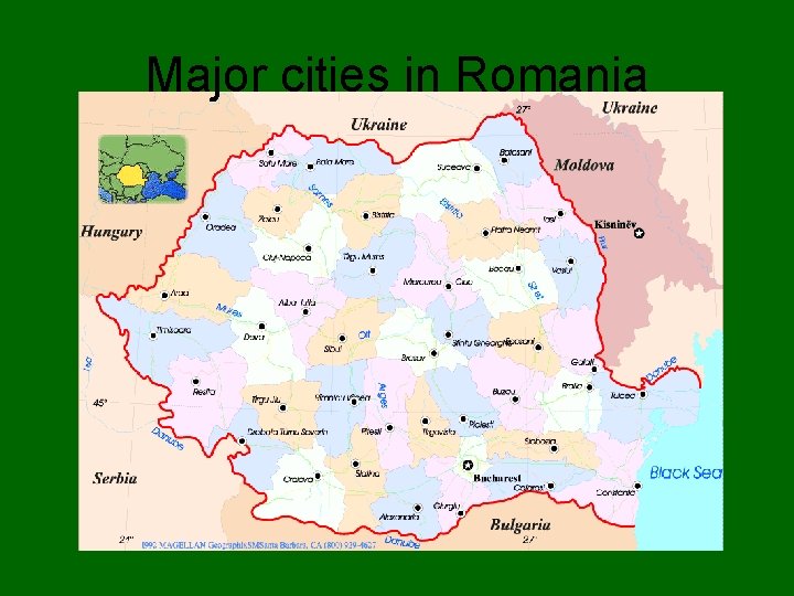 Major cities in Romania 