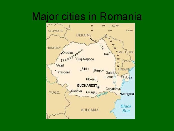 Major cities in Romania 