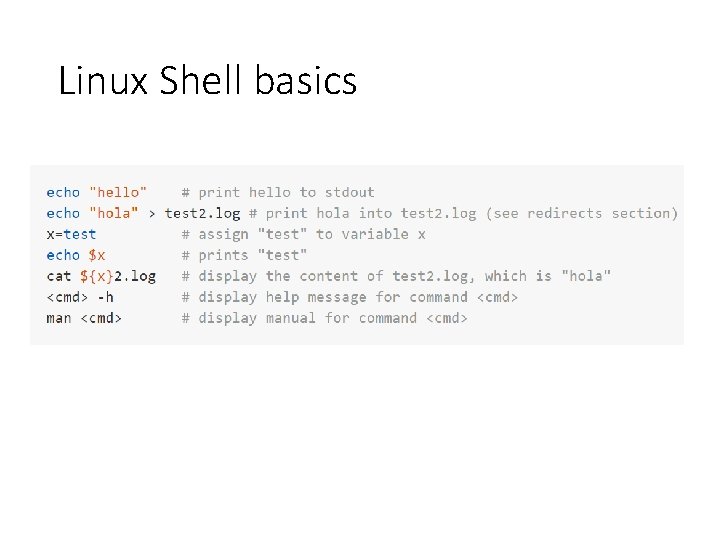 Linux Shell basics 