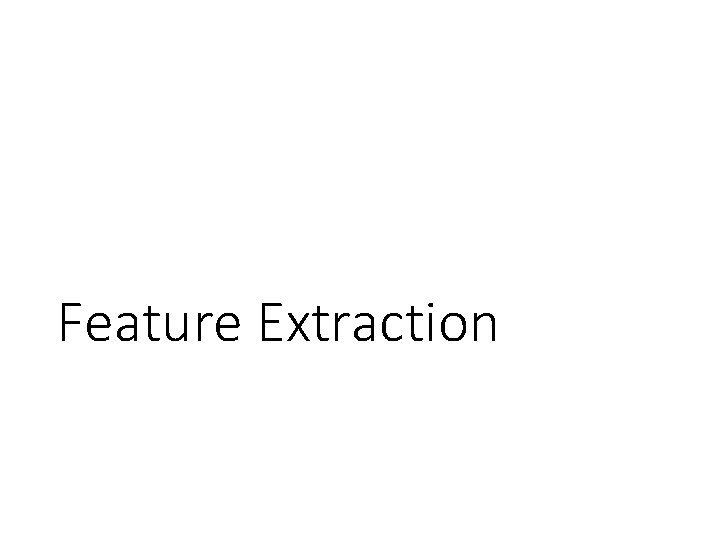Feature Extraction 