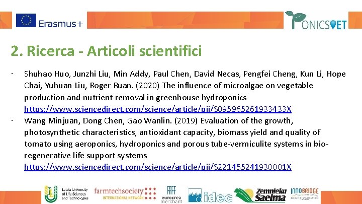 2. Ricerca - Articoli scientifici ∙ ∙ Shuhao Huo, Junzhi Liu, Min Addy, Paul