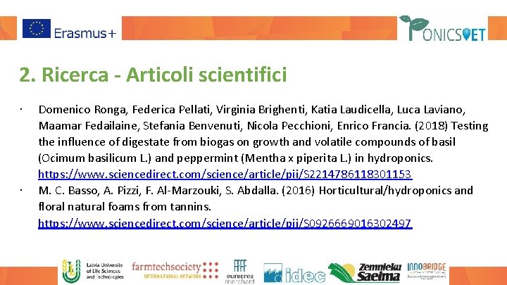 2. Ricerca - Articoli scientifici ∙ ∙ Domenico Ronga, Federica Pellati, Virginia Brighenti, Katia