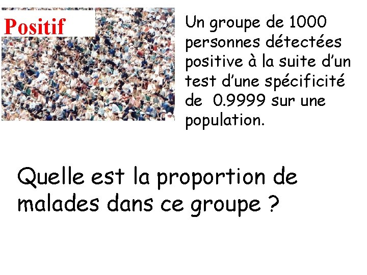 Positif Un groupe de 1000 personnes détectées positive à la suite d’un test d’une