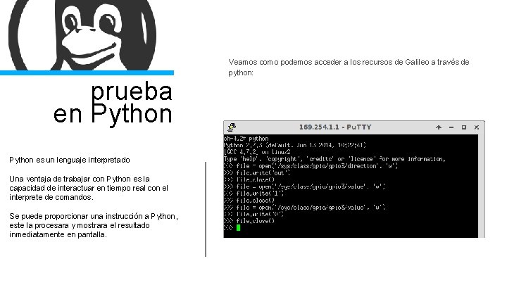 prueba en Python es un lenguaje interpretado Una ventaja de trabajar con Python es