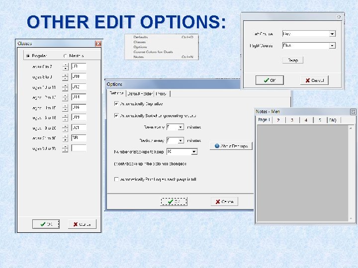 OTHER EDIT OPTIONS: 