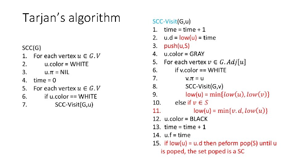 Tarjan’s algorithm 