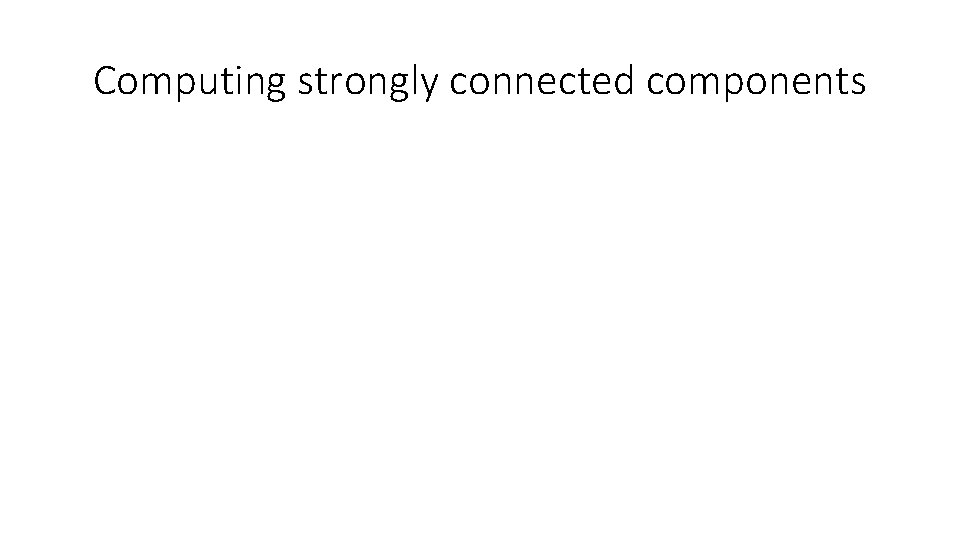 Computing strongly connected components 