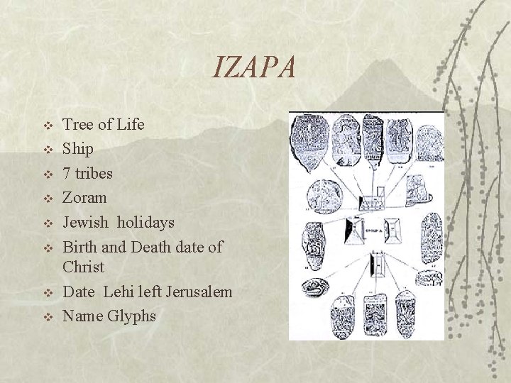 IZAPA v v v v Tree of Life Ship 7 tribes Zoram Jewish holidays