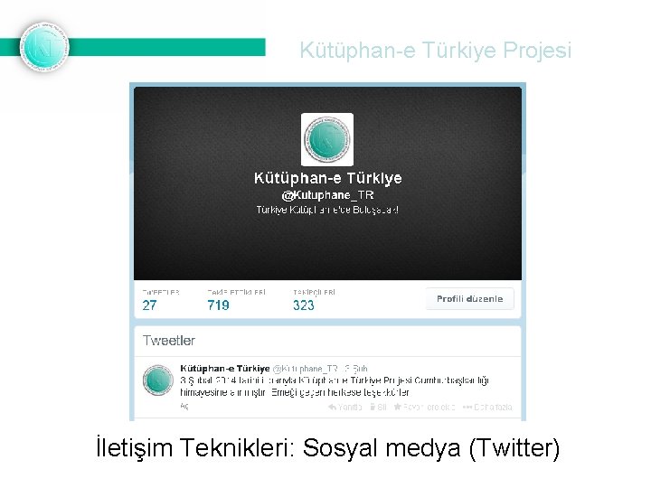 Kütüphan-e Türkiye Projesi İletişim Teknikleri: Sosyal medya (Twitter) 