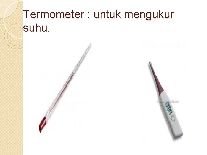 Termometer : untuk mengukur suhu. 