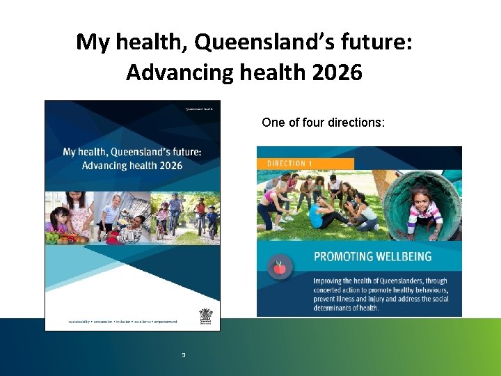 My health, Queensland’s future: Advancing health 2026 One of four directions: 3 