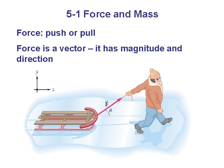 5 -1 Force and Mass Force: push or pull Force is a vector –