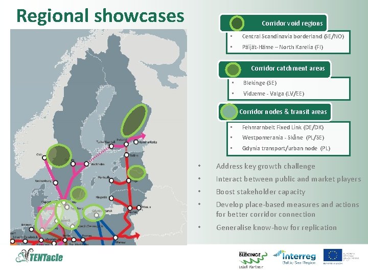 Regional showcases Corridor void regions • Central Scandinavia borderland (SE/NO) • Päijät-Häme – North