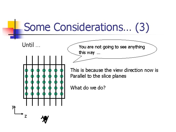 Some Considerations… (3) Until … You are not going to see anything this way Some Considerations… (3) Until … You are not going to see anything this way