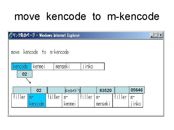 move kencode to m-kencode 02 01 02 ﾎｯｶｲﾄﾞｳ 83520 05646 