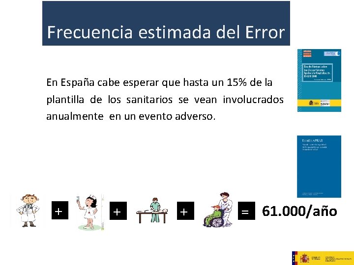 Frecuencia estimada del Error En España cabe esperar que hasta un 15% de la