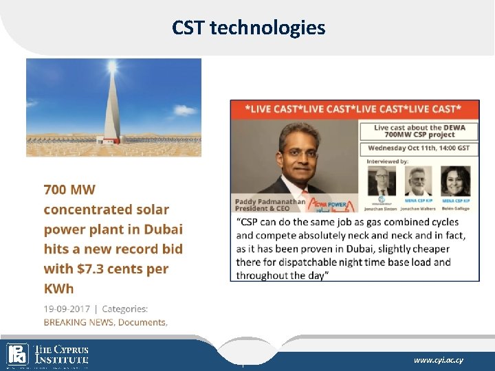CST technologies The Cyprus Institute www. cyi. ac. cy 